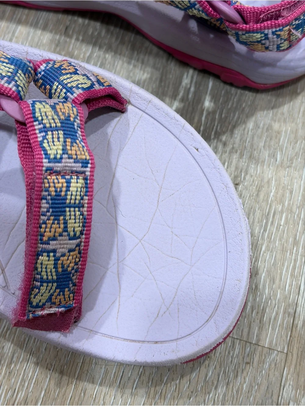 Teva Pink and Blue Patterned Strappy Sandals